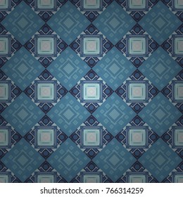 Brown, blue and gray abstract background painted geometry shine and layer element seamless pattern. Vector illustration.