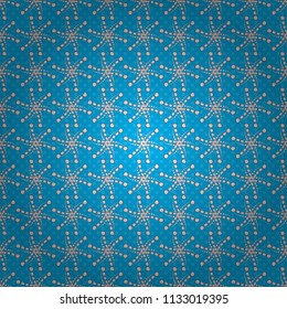 Brown, blue and neutral background. Seamless abstract floral pattern. Geometric flower vector ornament. Stylish graphic design.