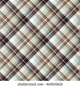 Brown blue seamless diagonal fabric texture. Vector illustration.