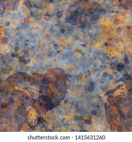 Brown and blue splatter seamless texture. Abstract vector background for web page, banners backdrop, fabric, home decor, wrapping