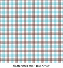 Patrón gingham de color marrón y azul.