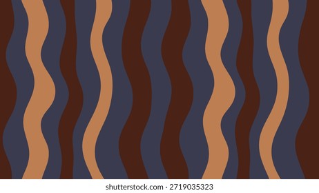 a brown and blue wavy pattern with a black background