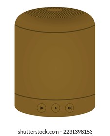 Brown bluetooth speaker. vector illustration