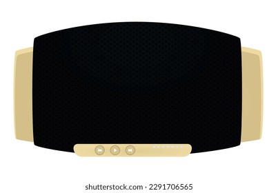 Brauner Bluetooth-Lautsprecher. Vektorgrafik