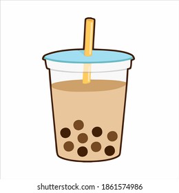 brown boba drink in beverage packaging