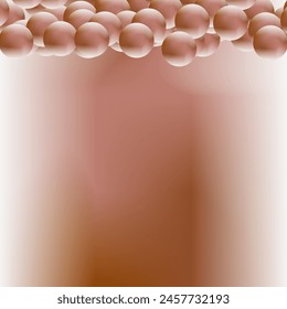 brown boba pearls, also known as tapioca pearls, gathered together. They appear glossy and translucent, with a slightly darker center. The background is a soft, blurred gradient of brown and white.