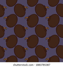 Brown bomb , seamless pattern on a purple background.