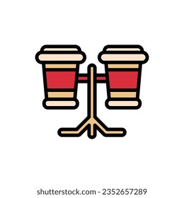 Brown Bongo Icon Vector Illustration