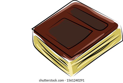 Brown book, illustration, vector on white background.