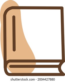 Brown book, illustration, vector on a white background.