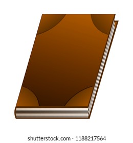 Brown Book isolated on white background. Ancient Book with Alchemy Recipes and Mystic Spell Enchantments. Isolated GUI Design Elements. Vector Illustration for Your Design, Game, Card, Web. 