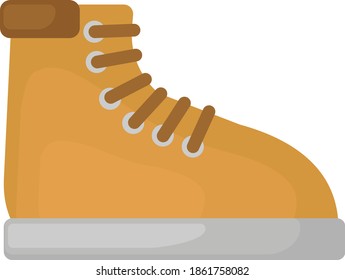 Brown boot, illustration, vector on white background.