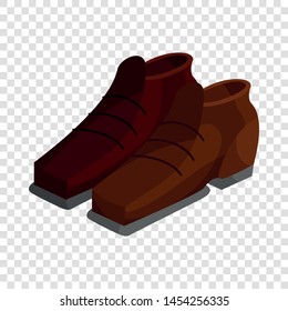 Brown boots icon. Cartoon illustration of brown boots vector icon for web