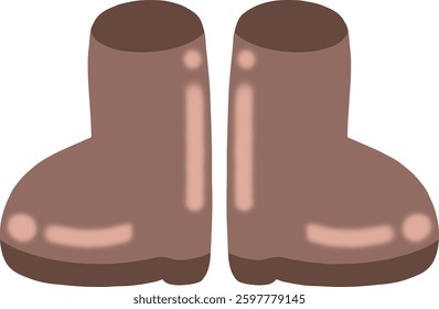 Brown boots icon and collage