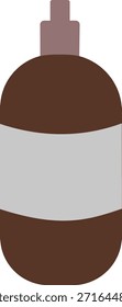 Brown Bottle Flat Vector Illustration