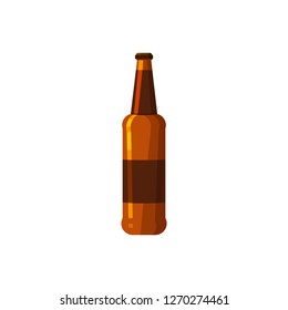 Brown bottle illustration. Beer, drinking, alcohol. Drinking concept. Vector illustration can be used for topics like beverage, bar, super market