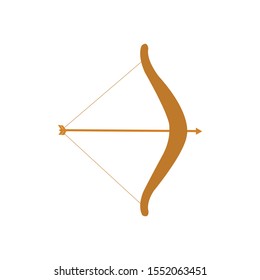 Brown bow with matching arrow on white