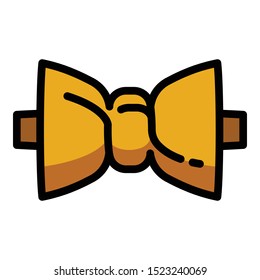 Brown bow tie icon. Outline brown bow tie vector icon for web design isolated on white background