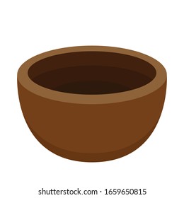 Brown Bowl. Bowl on white background. bowl vector.