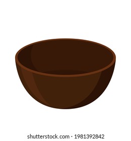Brown Bowl. Bowl on white background. bowl vector.