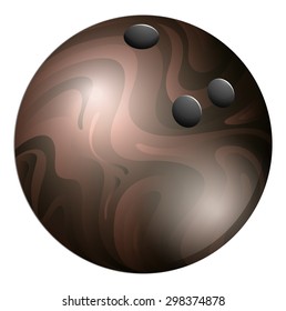 Brown bowling ball with classic pattern