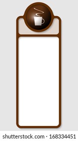 brown box for any text with cup of coffee