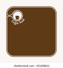 Brown box for fill your text with cup of coffee