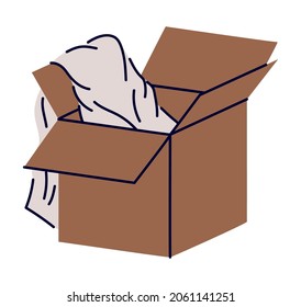 icono de caja marrón sobre blanco