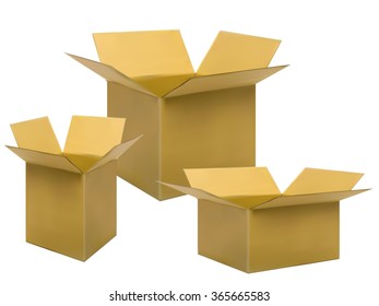 Brown box packaging on white background