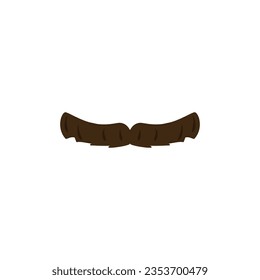 Brown boxcar mustache type flat style, vector illustration isolated on white background. Decorative design element for barbershop, men's beauty and face care