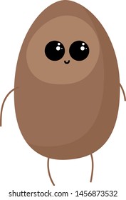 Brown bread with eyes, illustration, vector on white background
