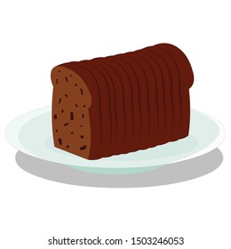 Brown Bread on a Plate - Cartoon Vector Image