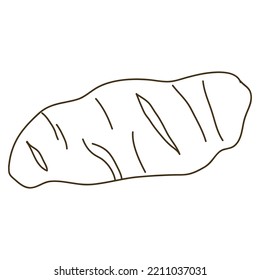 Brown breads Outline hand drawn junk food best populer