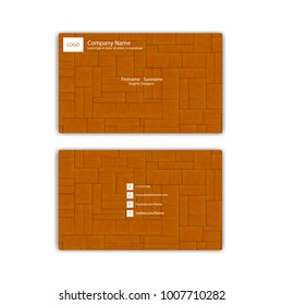 Brown with brick pattern business cards,name cards,credit cards and sample text for your company and business modern design,Vector illustration.