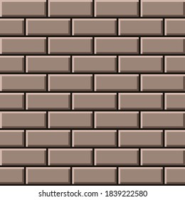 Brown brick pattern pixel art. Vector picture.