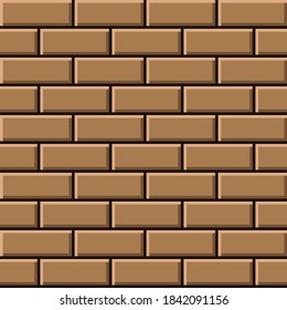 Brown brick pattern pixel art. Vector picture.