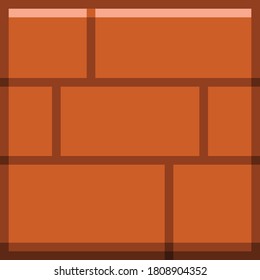 Brown brick texture pixel art. Interior and exterior bricks. vector pixel art.