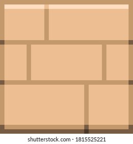 Brown brick texture pixel art. Vector picture.