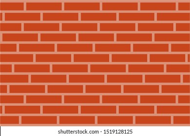 Brown brick wall background. Red brick wall Vector illustration background - texture pattern for continuous replicate.