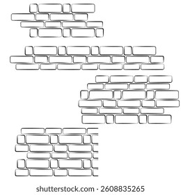 Brown brick wall in a horizontal arrangement 