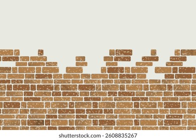 Brown brick wall in a horizontal arrangement 