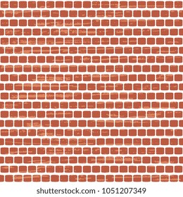 Brown brick wall on a white textured background. Seamless vector illustration for tiles, packaging, wallpaper design.