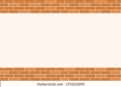 Brown brick wall on white background.