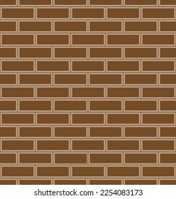 Brown brick wall seamless background. Brick pattern. Vector illustration