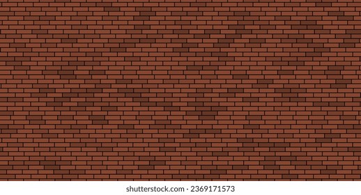 Brown brick wall, seamless background. Vector illustration