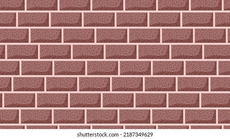 Brown brick wall. Seamless pattern. House wall background texture. Vector background