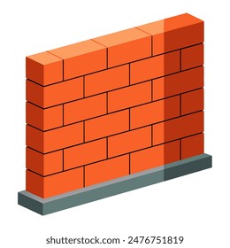 A brown brick wall with a wooden frame, set against a white background