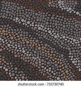 Brown brick with warm colors seamless pattern of brush strokes-vector illustration. The smooth lines similar to stone