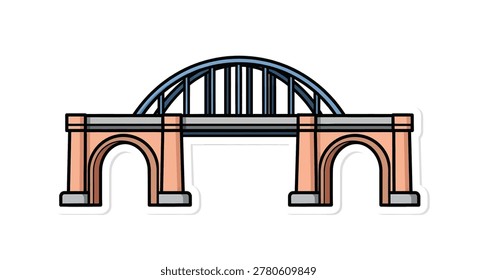 Brown bridge with arch structure