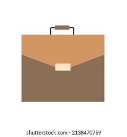 Maletín marrón en forma de icono sobre un fondo blanco